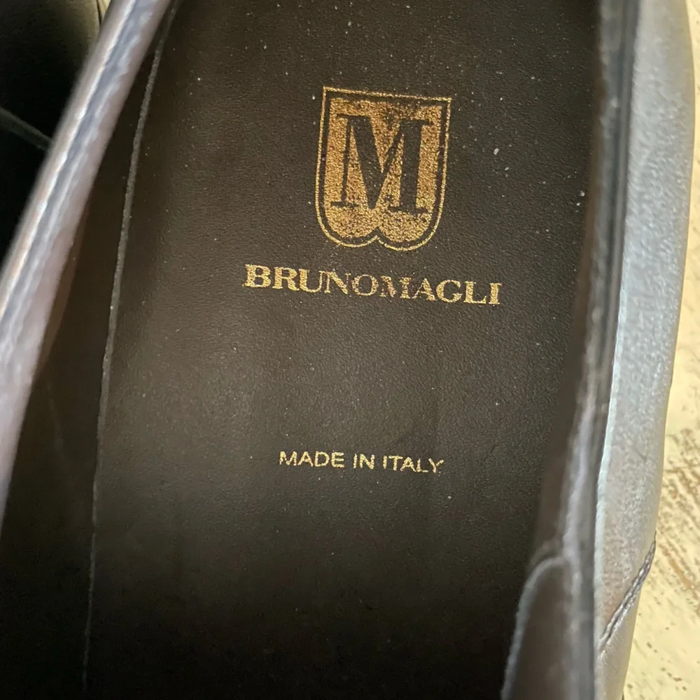 BRUNO‎ MAGLI Made in Italy Sleek Napa Leather Cap Toe Derby Size 11 1/2 M $295